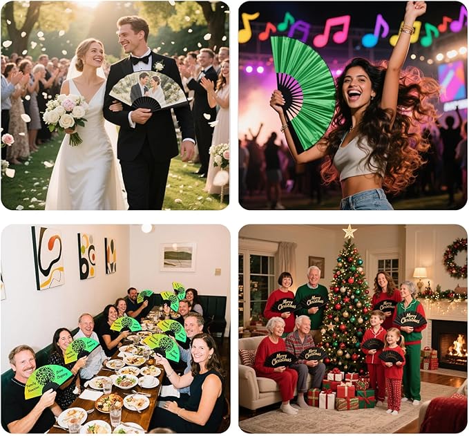 Custom Fans with Your Photo/Text - 13 Inch Personalized Folding Hand Fan for Line Dancing, Weddings, Parties | Decorative Gift for Women, Church Events & Dance Performances (30, 10 Inch)