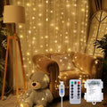 Meonum Curtain Tapestry Backdrop String Lights, Each 13 Strings 6.6 x 5 ft Tapestry Fairy String Light, 8 Modes Window Wall Hanging Light Strings for Bedroom Christmas Curtain Decor(2 Pack)