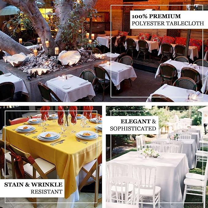 Efavormart 90" Royal Blue Wholesale Linens Polyester Square Linen Tablecloth for Kitchen Dining Catering Wedding Birthday Events