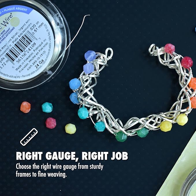 Artistic Wire, 26 Gauge Tarnish Resistant Colored Copper Craft Wire, Red, 30 yd