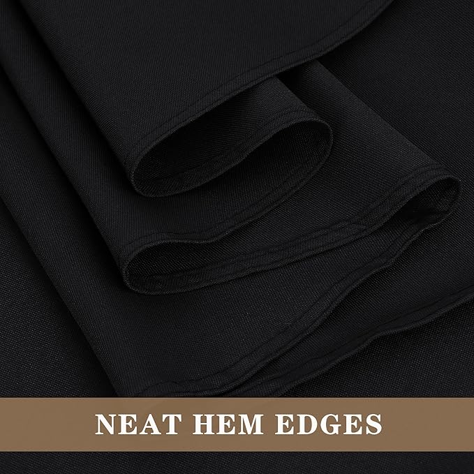 Fitable 6 Pack Black Tablecloths for Round Tables - 108 Inches in Diameter - Stain Resistant and Washable Table Clothes, Polyester Fabric Table Covers for Wedding, Party, Banquet, Formal Events