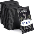 Gerrii Leatherette Table Tents Black PU Leather Menu Covers Bulk Double Sided Frame Sign Holders 2 Side Drink Dessert Menu Folders for Restaurant Coffee Cafe Bar Wedding Supplies(40 Pack,4 x 6 Inch)