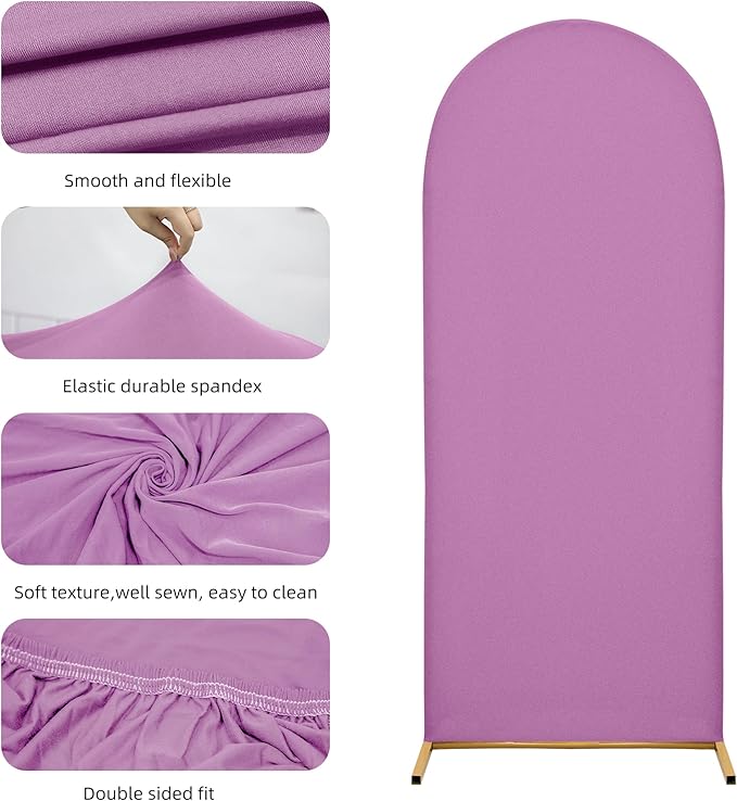 Wedding Arch Cover 4FT 5FT 6FT Arch Backdrop Cover Spandex Fitted Arch Cover for Round Top Chiara Backdrop Stand Covers for Wedding Birthday Party Baby Shower Banquet Ceremony Decoration