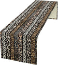 Cow Patchwork Print Table Runner, Country Farm Animal Fur Skin Farm Safari Wildlife Pattern Table Runner for Dinner Dinning Home Kitchen Living Room Party Holidays Setting, 13x108 Inch