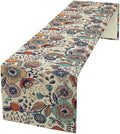 Boho Floral Table Runner,Vintage Flowers Tropical Plants Country Style Table Cloth Kitchen Dining Table Home Party Decoration 13x36 Inch