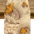 Vintage Bee Table Runner, Rustic Retro Wildflowers Print Home Farmhouse Table Cover for Party Indoor Outdoor Decoration Kitchen Dining Table Decor, 13x60inch