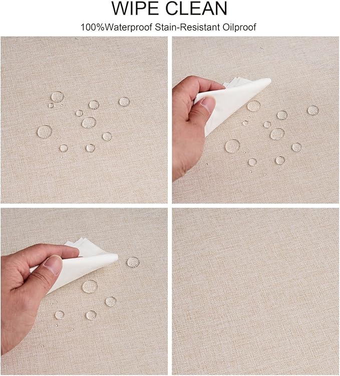 NLMUVW Linen Tablecloth Rectangle 6ft, Rustic Textured Table Cloth Water Resistant Farmhouse Table Cover for Kitchen Dining Party Coffee, 54x78 Inch