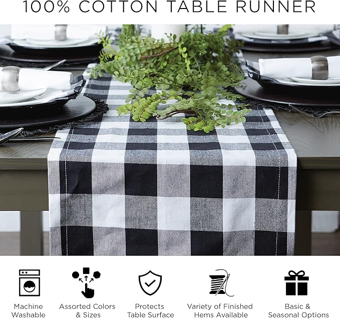 DII Woven Basic Tabletop Collection, Chevron Table Runner, 15x108, French Blue