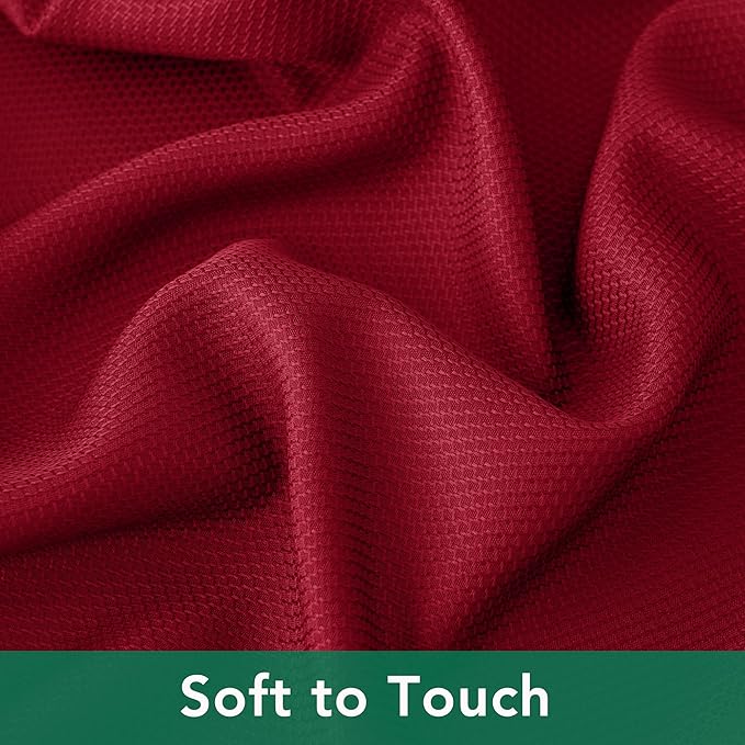 Biscaynebay Textured Fabric Christmas Square Table Cloth 60x60 Inch, Red Water Resistant Spill Proof Tablecloths for Dining, Kitchen, Wedding and Parties, Machine Washable