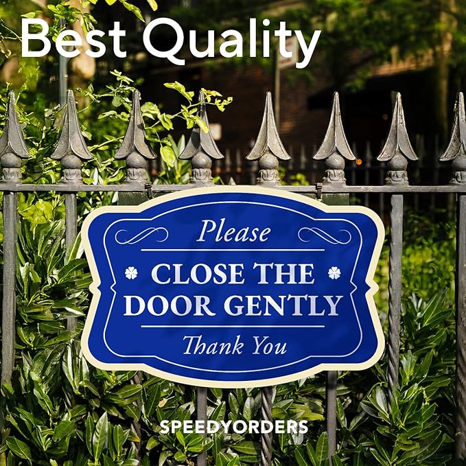 Custom Decorative Outdoor Metal Sign, Personalized Aluminum Driveway Sign - Waterproof, Made In USA - Design 3 Blue Steel 36x24 In