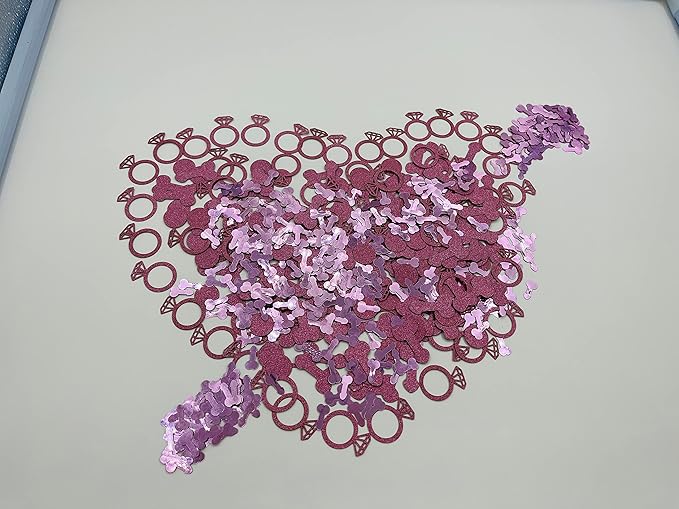 801 Pcs Rose Pink Glitter Cute Sprinkle Confetti Party Decoration for Valentine's Day, Celebration, Wedding, Engagement