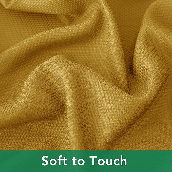 Biscaynebay Textured Fabric Christmas Rectangle Tablecloths 60x108 Inch, Gold Water Resistant Tablecloths for Dining, Kitchen, Wedding, Parties etc. Machine Washable