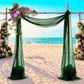 MDS Halloween Chiffon Draping Fabric - 2 Panel, 30" Wide x 40ft Long - Sheer Spooky Arbor & Canopy Drapery for Haunted House Backdrops, Party Ceilings, DIY Costumes & Themed Events - Hunter Green