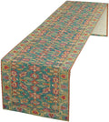 Vintage Boho Floral Table Runner, Rustic Country Farmhouse Teal Red Purple Flower Pattern for Home Kitchen Table Decor Dining Coffee Room Party Decor 13x120in