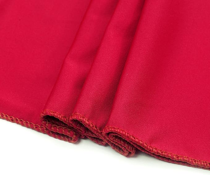 MDS Pack of 100 Spandex Chair Sashes Bows Elastic Stretch Dining Chair Bands Ties Without Slider Buckle Universal fits for Wedding Baby Shower Birthday Party Banquet Event Decoration - Red