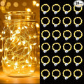 pozzolanas 24 Pack Warm White Battery Operated String Lights - 7ft Waterproof Fairy Lights with 20 LEDs for Home, Mason Jar, Party, Wedding, Halloween, Christmas Decorations