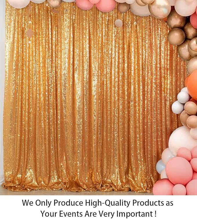ShinyBeauty Gold Sequin-Backdrop-20FTx10FT Sequin Fabric Backdrop for Photoshoot Golden Wedding Drapes Heavy Duty Backdrops 10FT Glitter Happy Birthday Baby Shower Background