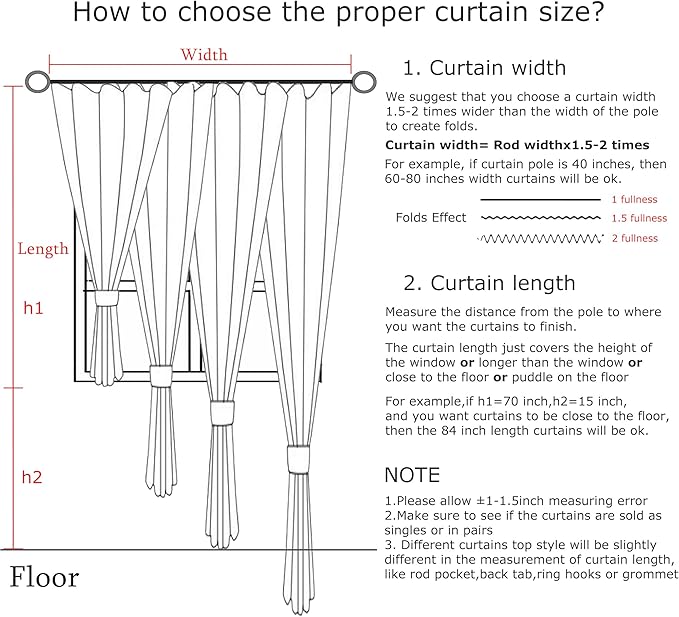 Vision Home Blue Fog Pinch Pleated Semi Sheer Curtains Textured Linen Blended Light Filtering Window Curtains 102 inch for Living Room Bedroom Pinch Pleat Drapes with Hooks 2 Panels 40" Wx102 L