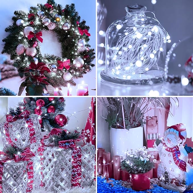 30 Pack Fairy Lights Battery Operated - 7ft 20 Led Twinkle Lights 3 Modes, Bulk Mini String Lights Waterproof for Mason Jars Vases DIY Party Wedding Decoration Christmas -Cool White