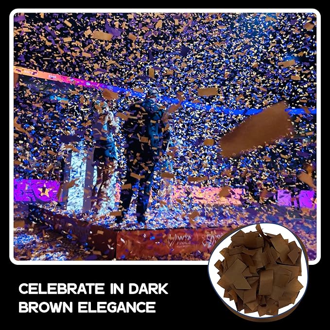 Ultimate Confetti, Brown Biodegradable Confetti - Rectangular Fluttering Tissue Paper Confetti for Cannon and Launcher use – Mother’s Day Confeti, Wedding, Parties and Live Events - 1 lb, 16 oz
