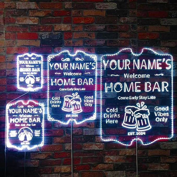 ADVPRO Personalized Your Name Home Bar RGB Dynamic Glam LED Sign - Cut-to-Edge Shape - Smart 3D Decoration - Multicolor Signage st06s32-fnd-p11a-tm-c