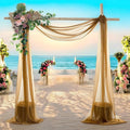 MDS Halloween Chiffon Draping Fabric - 2 Panel, 30" Wide x 30ft Long - Sheer Spooky Arbor & Canopy Drapery for Haunted House Backdrops, Party Ceilings, DIY Costumes & Themed Events - Mocha