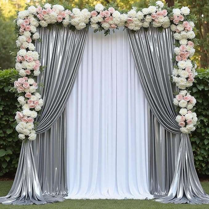 30ftx10ft Black Silver Glitter Sequin Backdrop Curtain for Parties, Wrinkle Free Sparking Backdrop Drapes, 6 Panels 5x10ft Shimmer Photo Back Drop Cloth for Wedding Birthday Photography