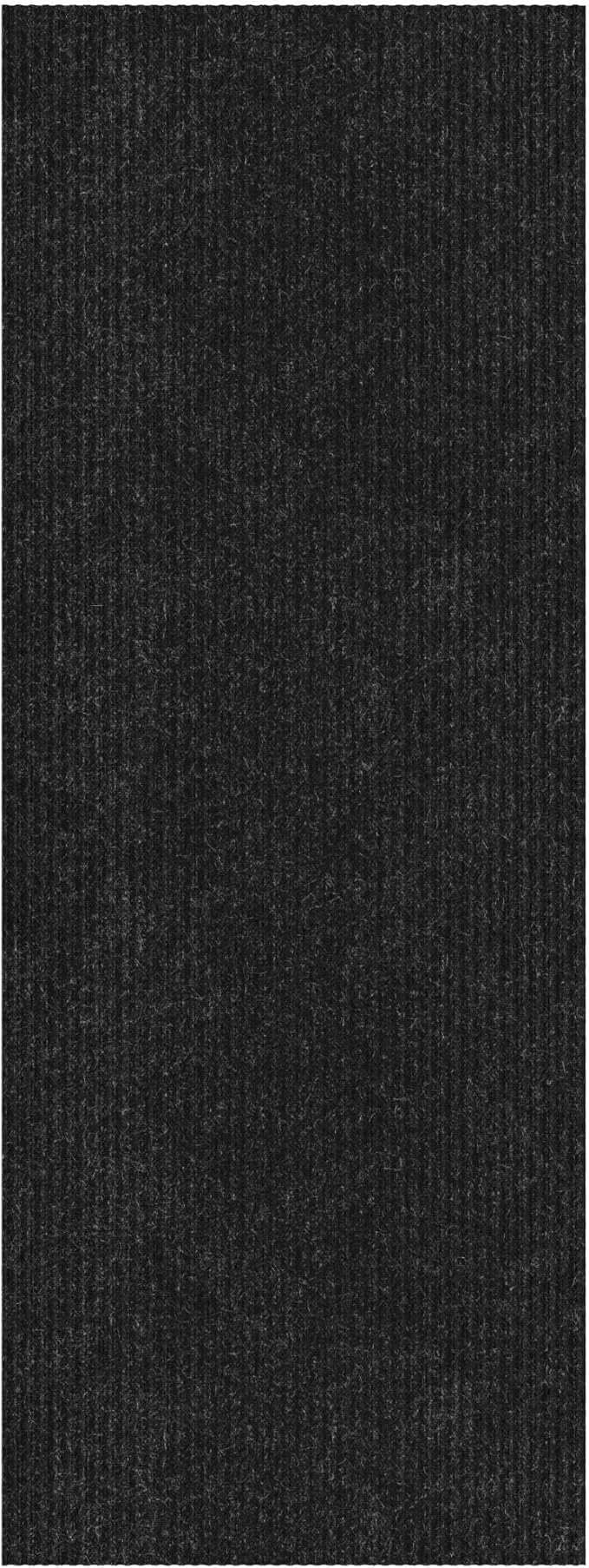 Ottomanson Mud Mat 2' x 4' Entryway Rug - Non-Slip Scraper Doormat for Muddy Paws, Dirt Trapping Indoor/Outdoor Mat for High-Traffic Areas, Kitchen, Garage, Patio, Black