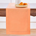 Solino Home Linen Coral Hemstitch Table Runner 36 Inches - 100% Pure Linen Small Table Runner 14 x 36 Inch Ideal for Dresser and Coffee Tables - Classic Hemstitch