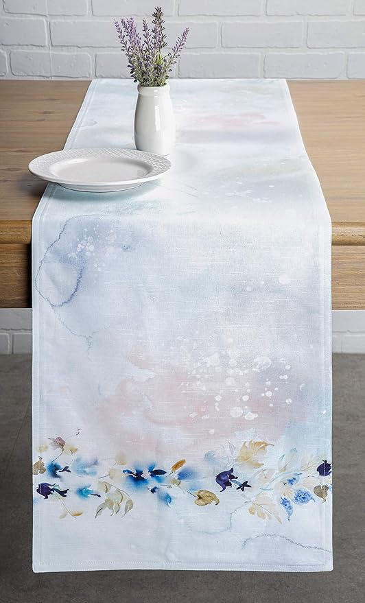 Maison d' Hermine Table Runner 100% Cotton Double Layer Table Runners 72 inches Long Decorative for Home Kitchen Dining Party Wedding Bridal Shower Spring Summer (Lazy Summer Days, 14.50" x 72")