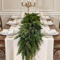 6FT Artificial Christmas Garland, Realistic Greenery Cypress Pine Garland for Mantle Table Railing Fireplace Indoor Outdoor Christmas Decoration