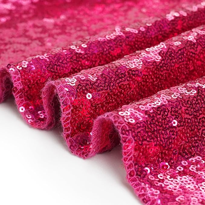 Eternal Beauty Hot Pink Sequin Backdrop, 6x8 Ft Glitter Background Curtains for Shimmer Photography Party Wedding Birthday Back Drop Decor