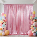 SquarePie Sequin Backdrop Curtain Not See Through Thick Glitter Background for Party 8FT x 10FT Fuchsia Pink