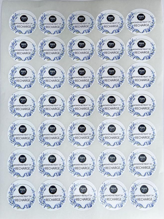Custom Stickers for Weddings, Birthdays & Businesses - Personalized Labels with Your Logo - Waterproof, Fade and Heat Resistant - Pack of 100-1000 (Wreath O, 4 Inch)