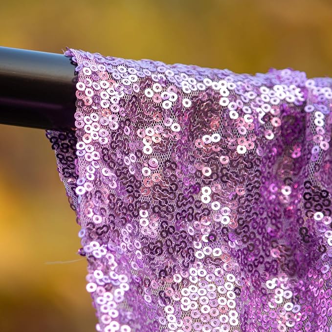 JYFLZQ Lavender Sequin Backdrop Curtains 7ft x 7ft 1 Panel Glitter Photo Booth Backdrops Sparkly Photography Background Drapes for Parties Wedding Bridal Showers