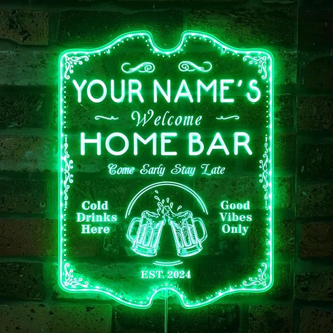 ADVPRO Personalized Your Name Home Bar RGB Dynamic Glam LED Sign - Cut-to-Edge Shape - Smart 3D Decoration - Multicolor Signage st06s32-fnd-p11b-tm-c