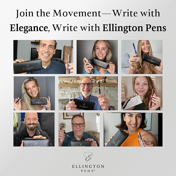 Ellington Pens Luxury Fountain Pen Set - Smooth Extra Fine Nib - Includes Refillable Ink Converter, 3 Ink Cartridges, Gift Box - Fountain Pen For Writing - Calligraphy, Journaling, Sketching