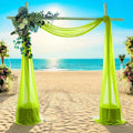 MDS Halloween Chiffon Draping Fabric - 1 Panel, 30" Wide x 40ft Long - Sheer Spooky Arbor & Canopy Drapery for Haunted House Backdrops, Party Ceilings, DIY Costumes & Themed Events - Parrot Green