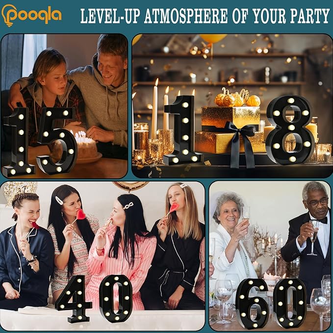 Pooqla 21st Birthday Decorations for Her Him, Light Up Number 21 for Party Table Decorations, 21st Birthday Gift for Women Men, Backdrop Wall Decor for 21st Wedding Anniversary Decoration