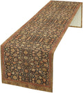 Vintage Boho Floral Table Runner, Rustic Country Farmhouse Orange Yellow Black Retro Flower Pattern for Home Kitchen Table Decor Dining Coffee Room Party Decor 13x120in