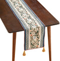 ISAENNE Designer Vintage Elegant Linen Table Runner 102 Inches Long,Colorful Flower Pattern Soft Table Runners for Dining Tables,Thanksgiving,Kitchen Tables,Christmas,12"*102"-Naples C