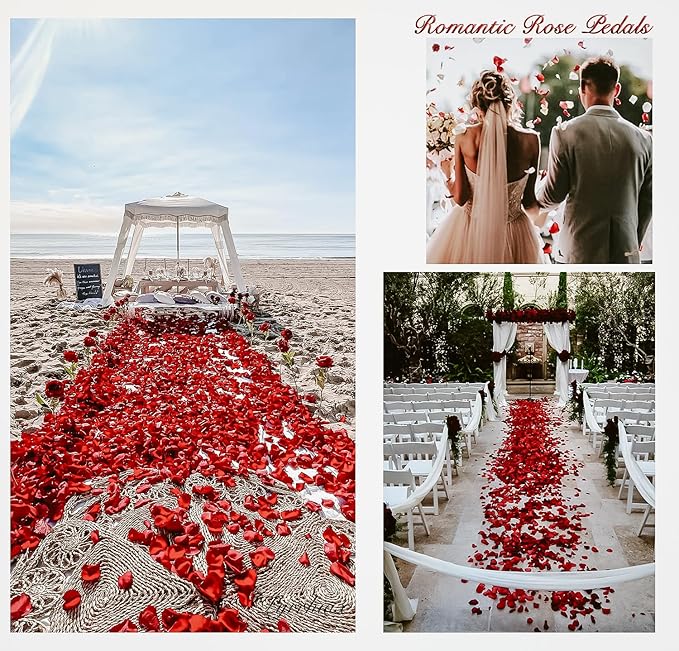 2000Pieces Rose Petals, Artificial Flower Petals Fake Rose Petals for Romantic Night,Wedding,Proposal Anniversary Flower Decorations (Dark Blue)