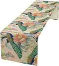 Peacock Table Runner,Pink Flower Peacock Birds Table Runner for Home Kitchen Dining Party Indoor Outdoor Decoration 13x70 Inch