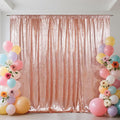 SquarePie Sequin Backdrop Not See Through Thick Background Curtain Party 10FT x 10FT Rose Gold