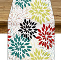 Abstract Red Dahlia Vintage Table Runner, Geometric Lines Mid Century Vintage Modern Colorful Table Runner for Party Kitchen Dining Living Room Laundry Room Decor, 13x70 Inch