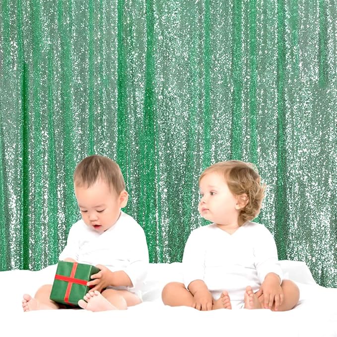 Eternal Beauty Mint Green Sequin Backdrop, 6x6 Ft Glitter Background Curtains for Shimmer Photography Party Wedding Birthday Back Drop Decor
