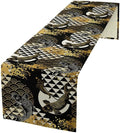 Japanese Table Runner Oriental Tradition Kio Fish Gold Art Printed Burlap Runner Home Kitchen Dining Table Living Room Decor Fabric 1 Panel W13xL108in