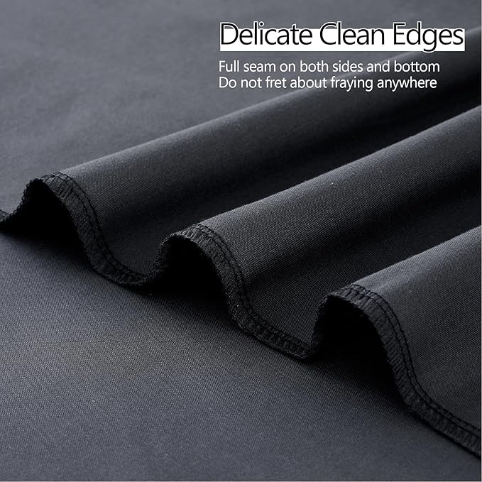 30ft x 10ft Thick Champagne Backdrop Curtains for Parties, 6 Panels 5ft x 10ft Non See Through Black Polyester Wedding Drapes Photo Backdrop for Birthday Party Graudation Photography Home Decor