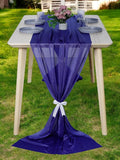 MDS Halloween Chiffon Table Runner - 20 Pack, 29 x 170 Inches, 14ft Each - Sheer Spooky Table Runners for Haunted House Parties, Trick-or-Treat Tables, Witchy Décor, Wedding & Events - Royal Blue