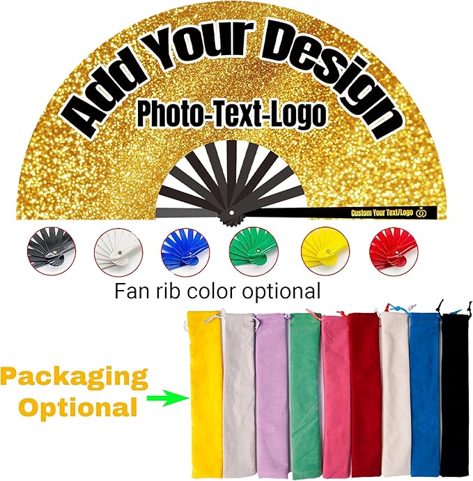 Custom Fans with Your Photo/Text - Personalized Folding Hand Fan for Line Dancing, Weddings, Parties | Decorative Gift for Women, Church Events & Dance Performances (1, 10 Inch)